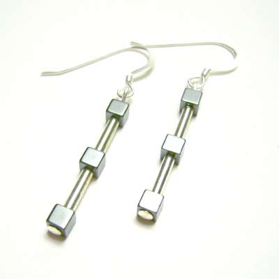 Hematite Modern Earrings